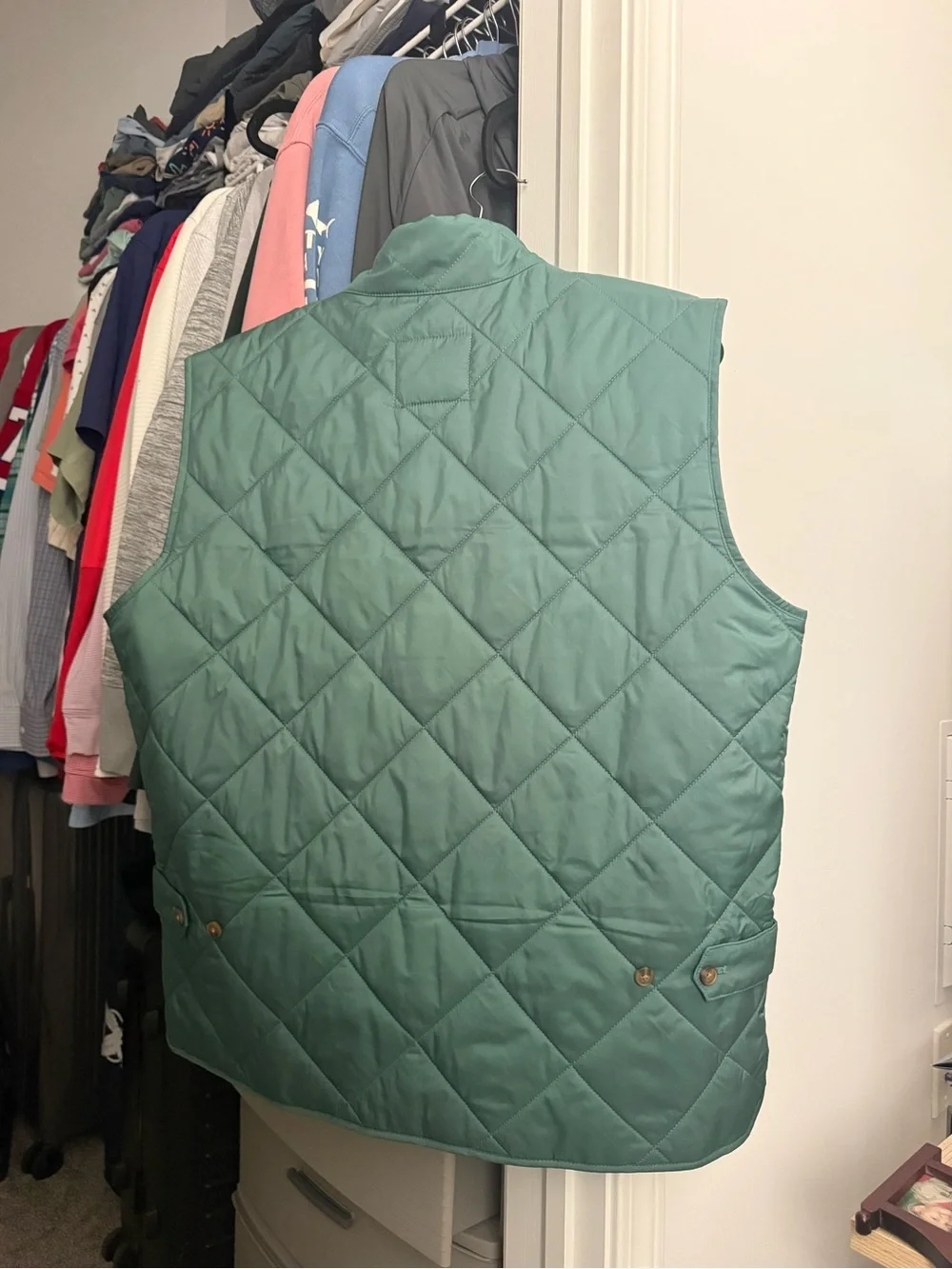 J. Crew Quilted Sleeveless Vest in Teal Green
